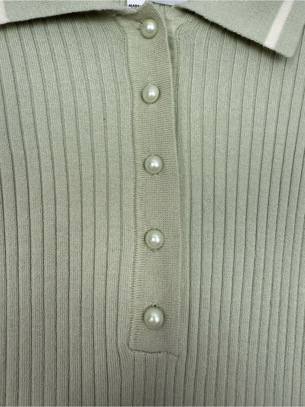Guess Sage green ribbed dress- size S - Picture 4 of 5